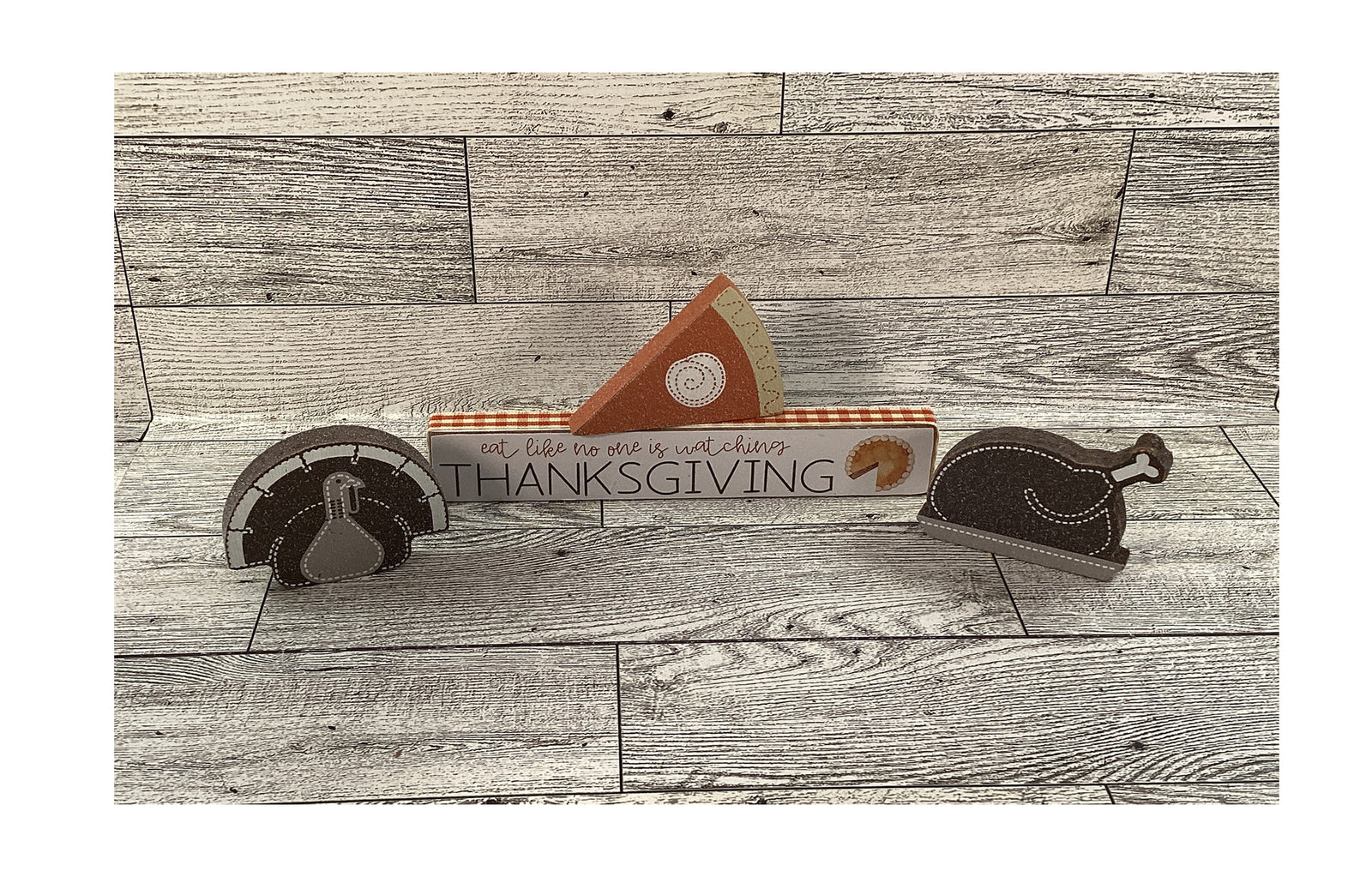 AGD Fall Decor - Pumpkin Pie Thanksgiving Turkey Tier Tray Sign 4pc