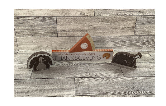 AGD Fall Decor - Pumpkin Pie Thanksgiving Turkey Tier Tray Sign 4pc