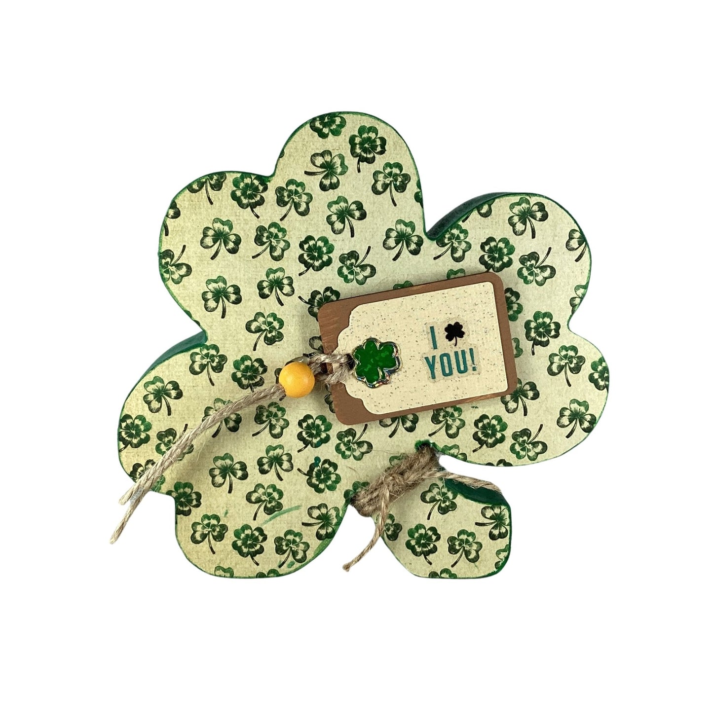 AGD Saint Patrick Decor - Chunky Wood Shamrock Sitter 3pc Set