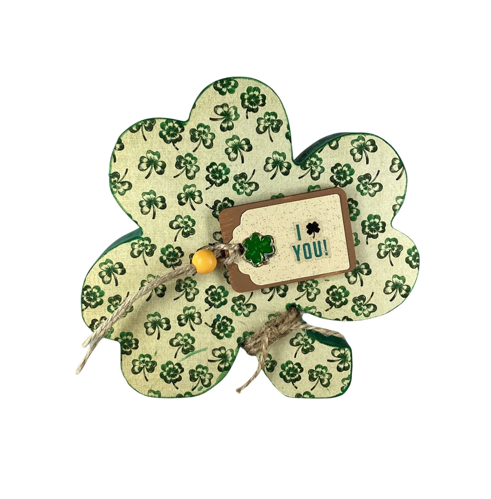 AGD Saint Patrick Decor - Chunky Wood Shamrock Sitter 3pc Set