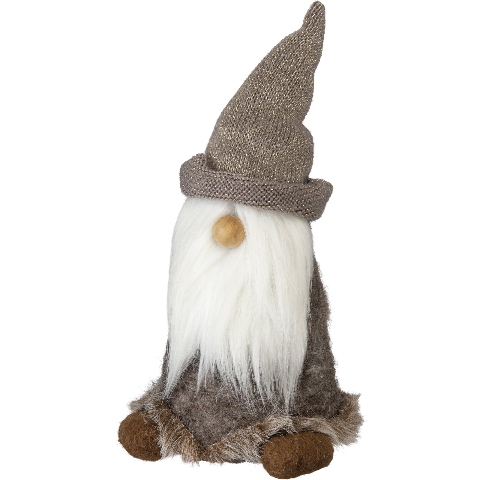 PBK Christmas Decor - Lg Winter Brown Gray Gnome