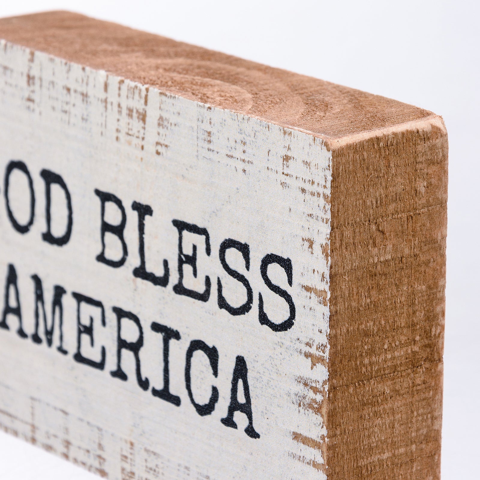 PBK Patriotic Decor - God Bless Prim Mini Tier Tray Block Box Sign