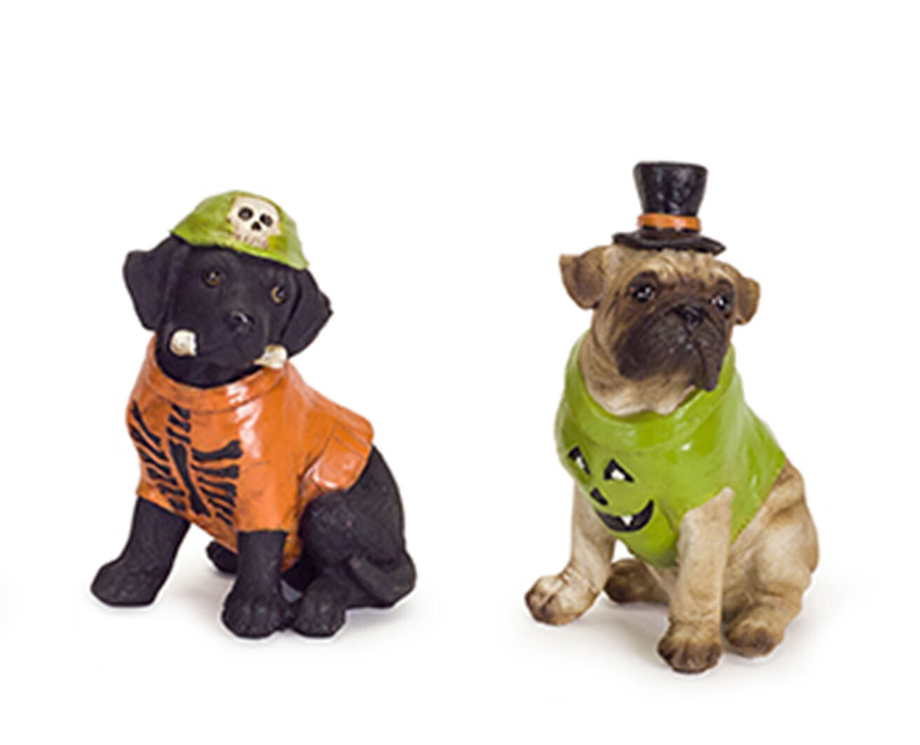 Melrose Halloween Decor - Costume Themed Resin Dogs Figurines 2pc Set
