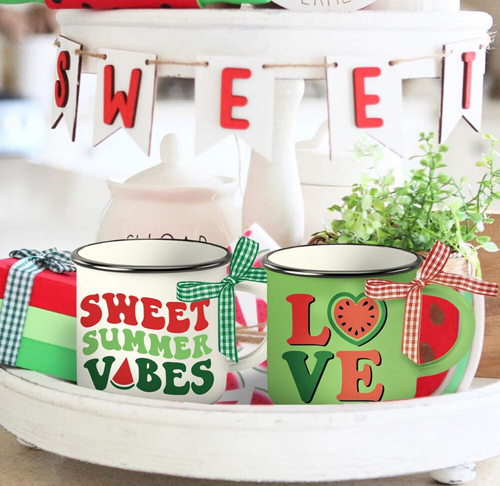 Home Decor - Watermelon Espresso Mini Coffee Cup Pod Holder 3pc Set