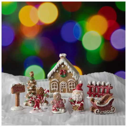 HL Christmas Decor - Mini Gingerbread Village 9pc Set