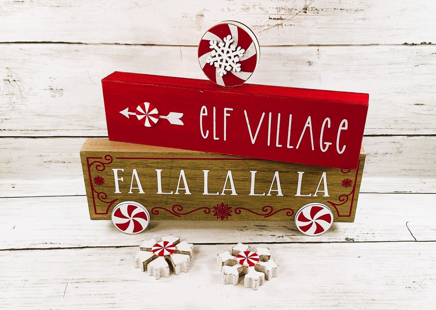 AGD Christmas Decor - Fa La La Sleigh Rides Elf Villages Signs