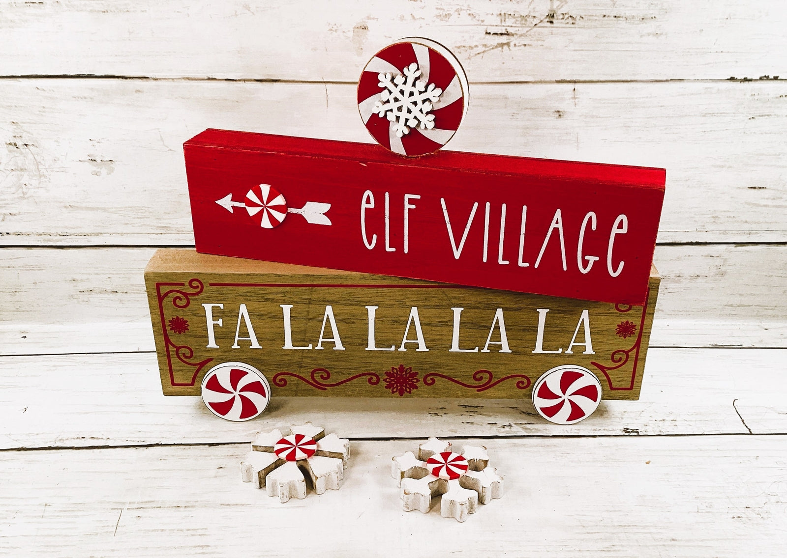 AGD Christmas Decor - Fa La La Sleigh Rides Elf Villages Signs