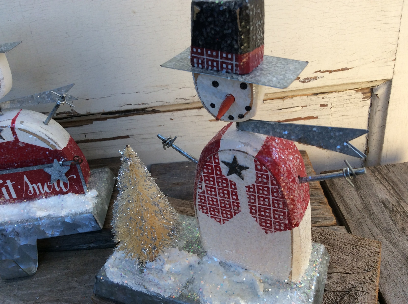 AGD Christmas Decor – Let It Snow Man Men Stocking Holder 3pc Set