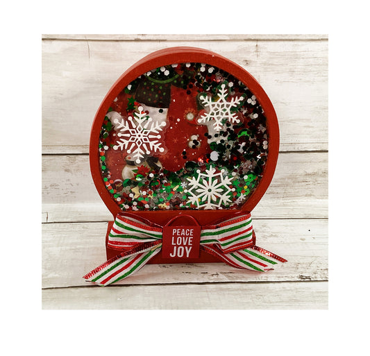 AGD Christmas Decor - Season Greetings Snow Globe Chunky Wood Shaker