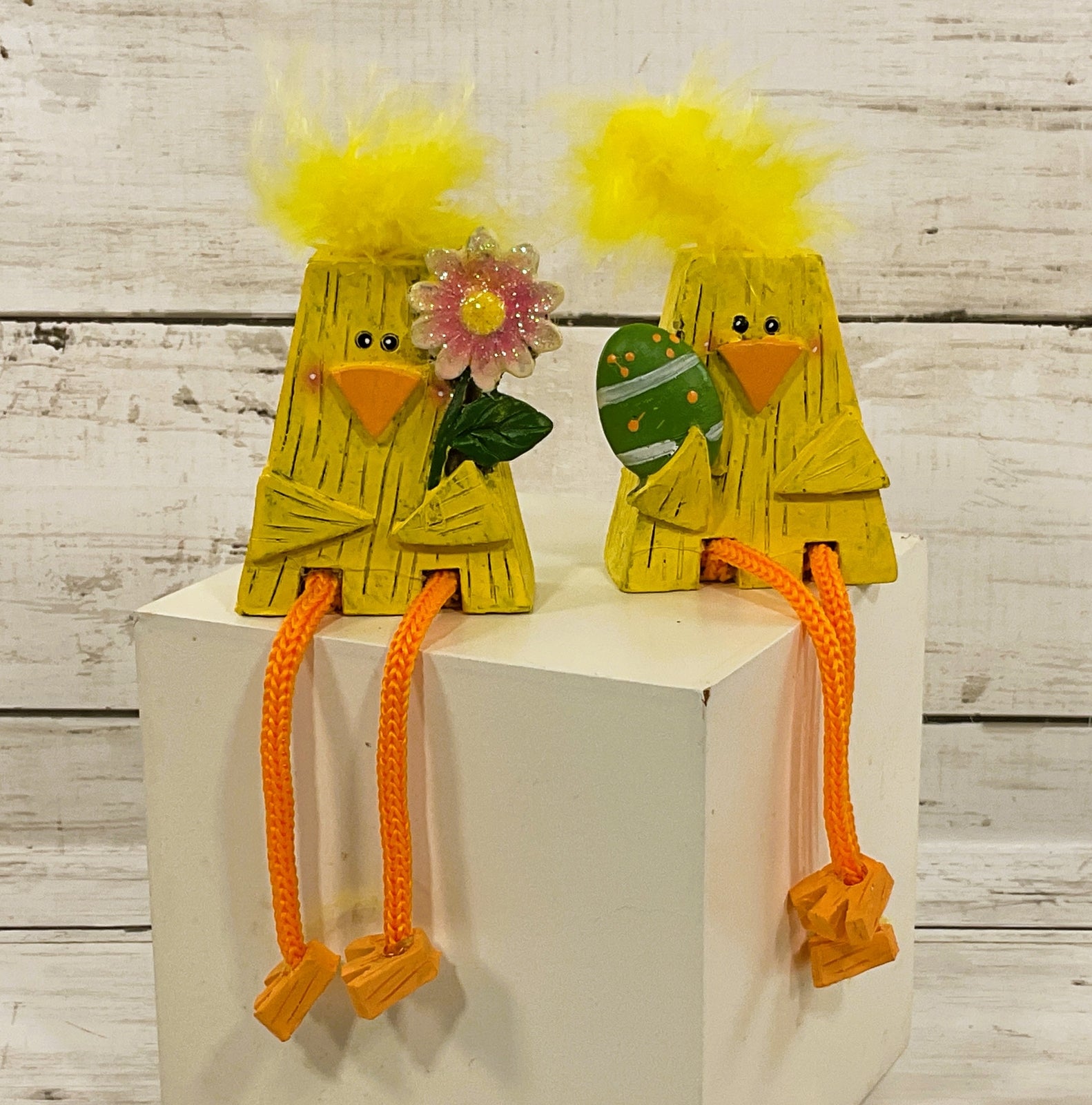 HL Spring Decor - Resin Easter Chick Sitters 2pc Set