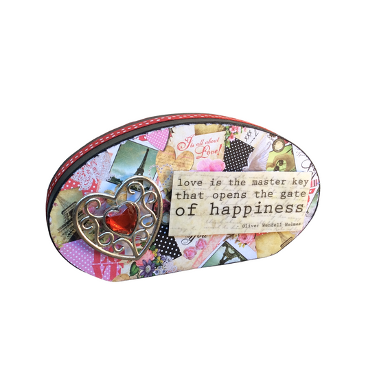 AGD Valentines Decor - Love Is Happiness Chunky Oval Sitter Decor