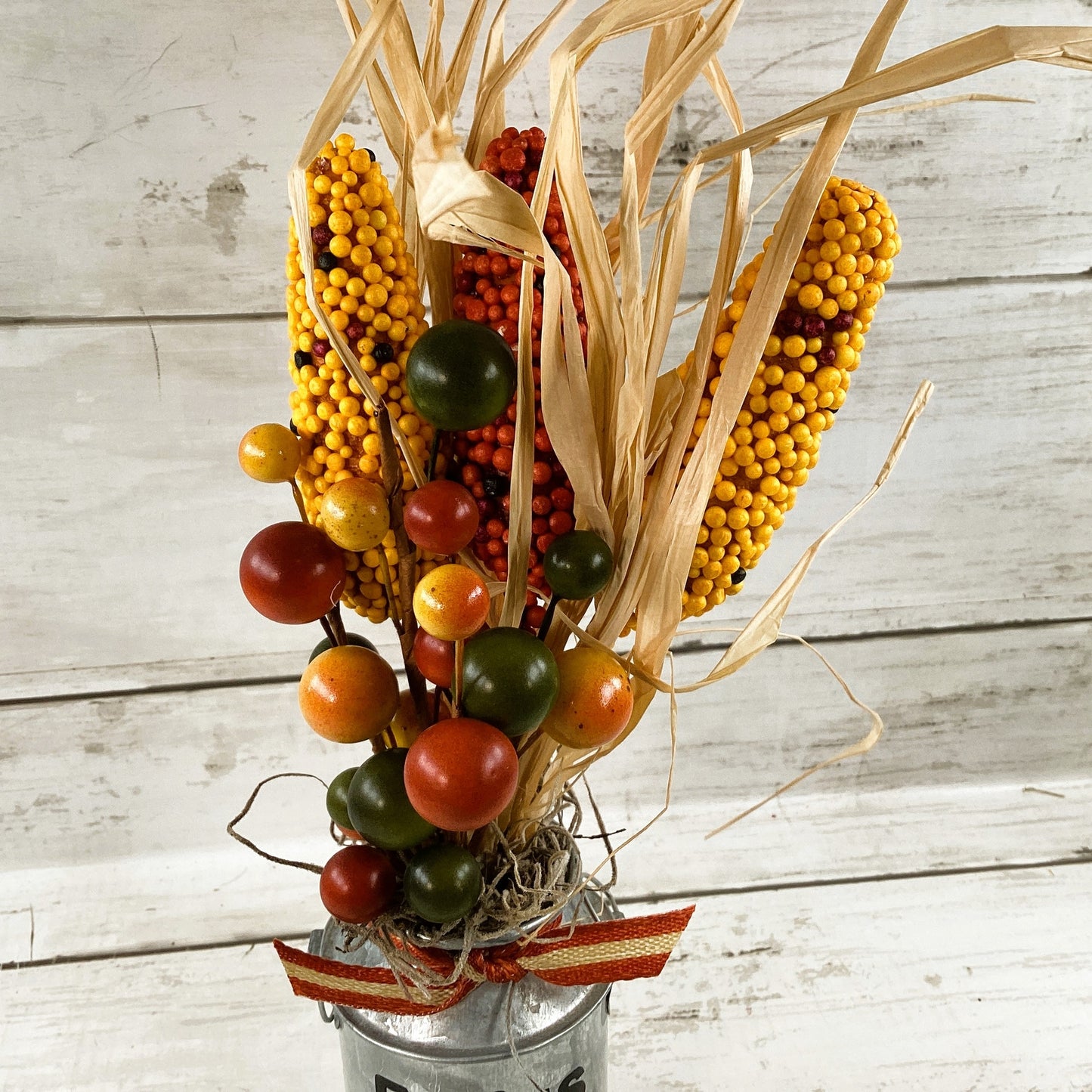 AGD Fall Decor - Fall Is Amazing Corn Galvanized Tin Crate Floral Display