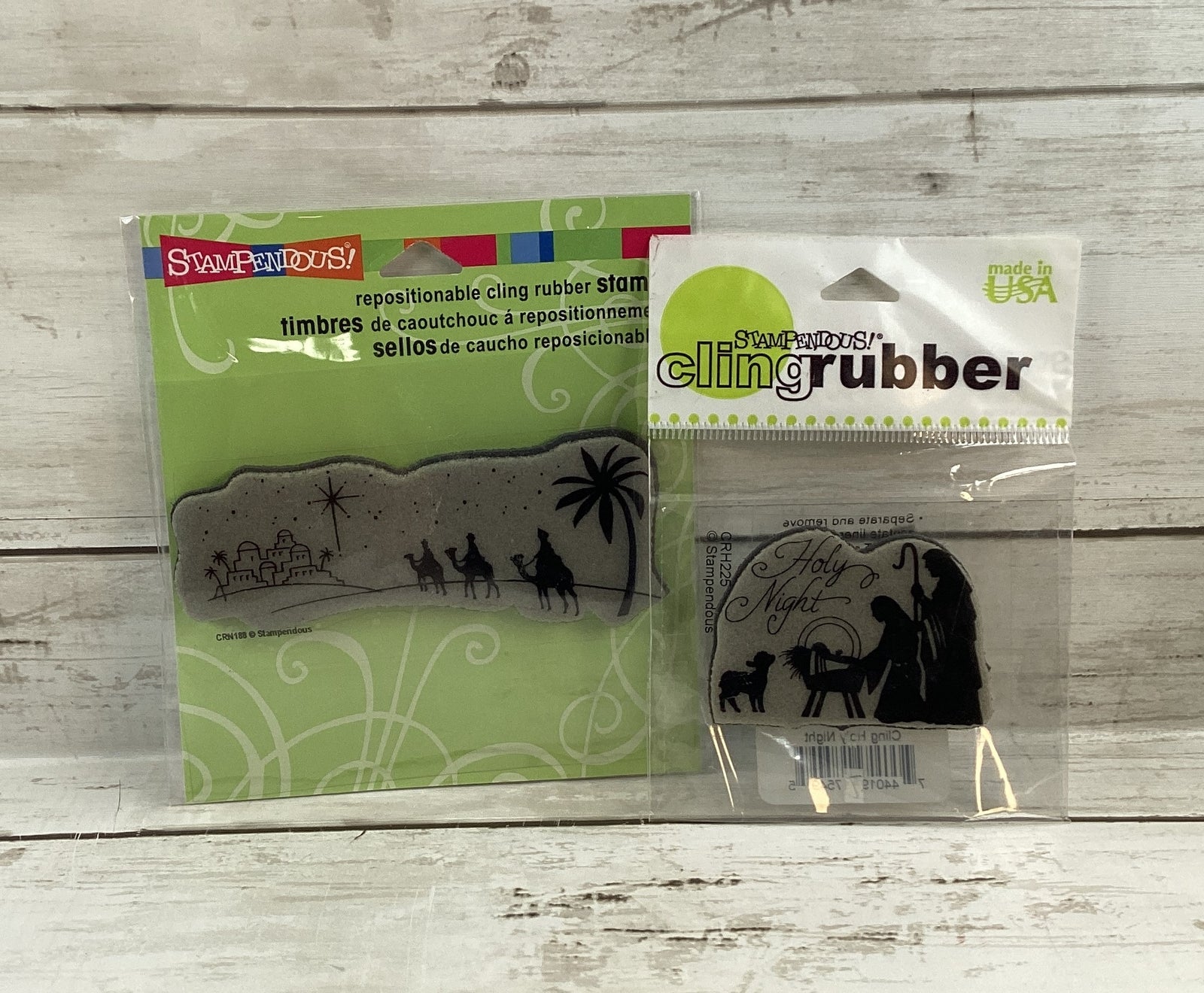 Stampendous Christmas Unmounted Foam Rubber Stamp Nativity Themed Silhouette