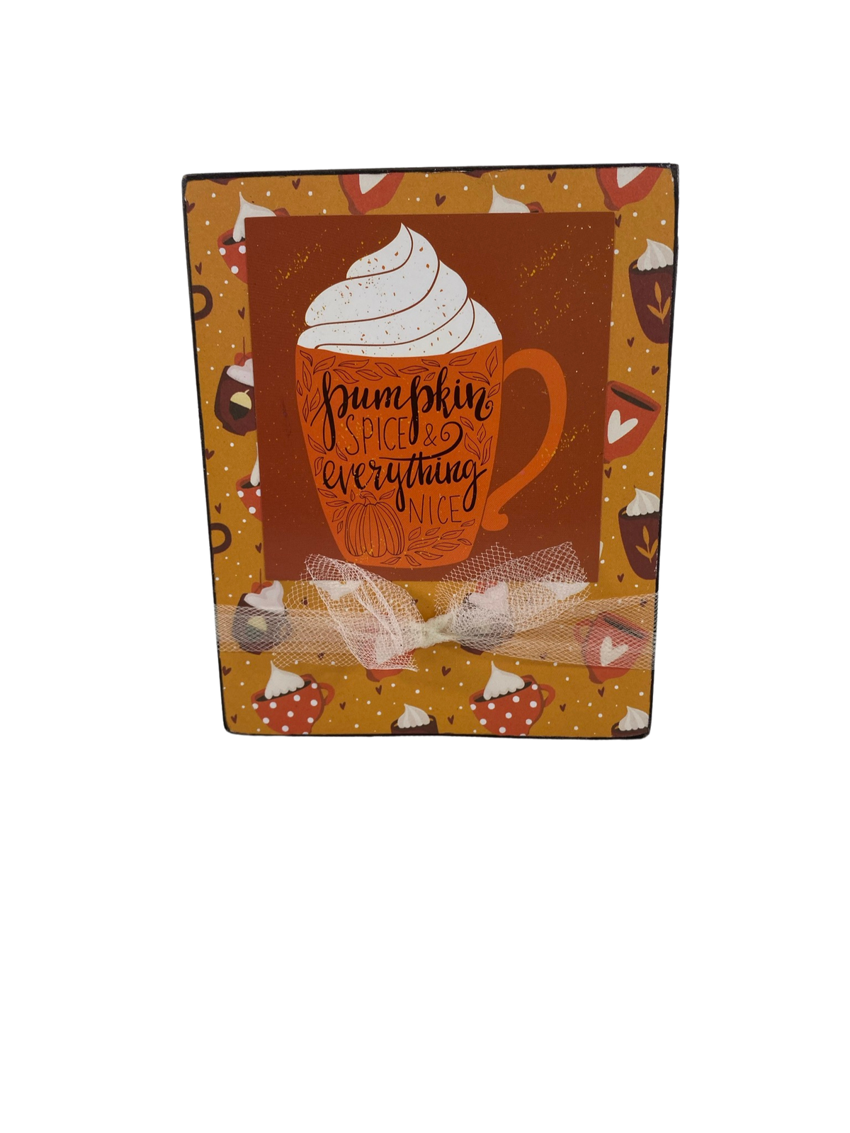 AGD Fall Decor - Pumpkin Spice Thanks A Latte Reversible Box Sign