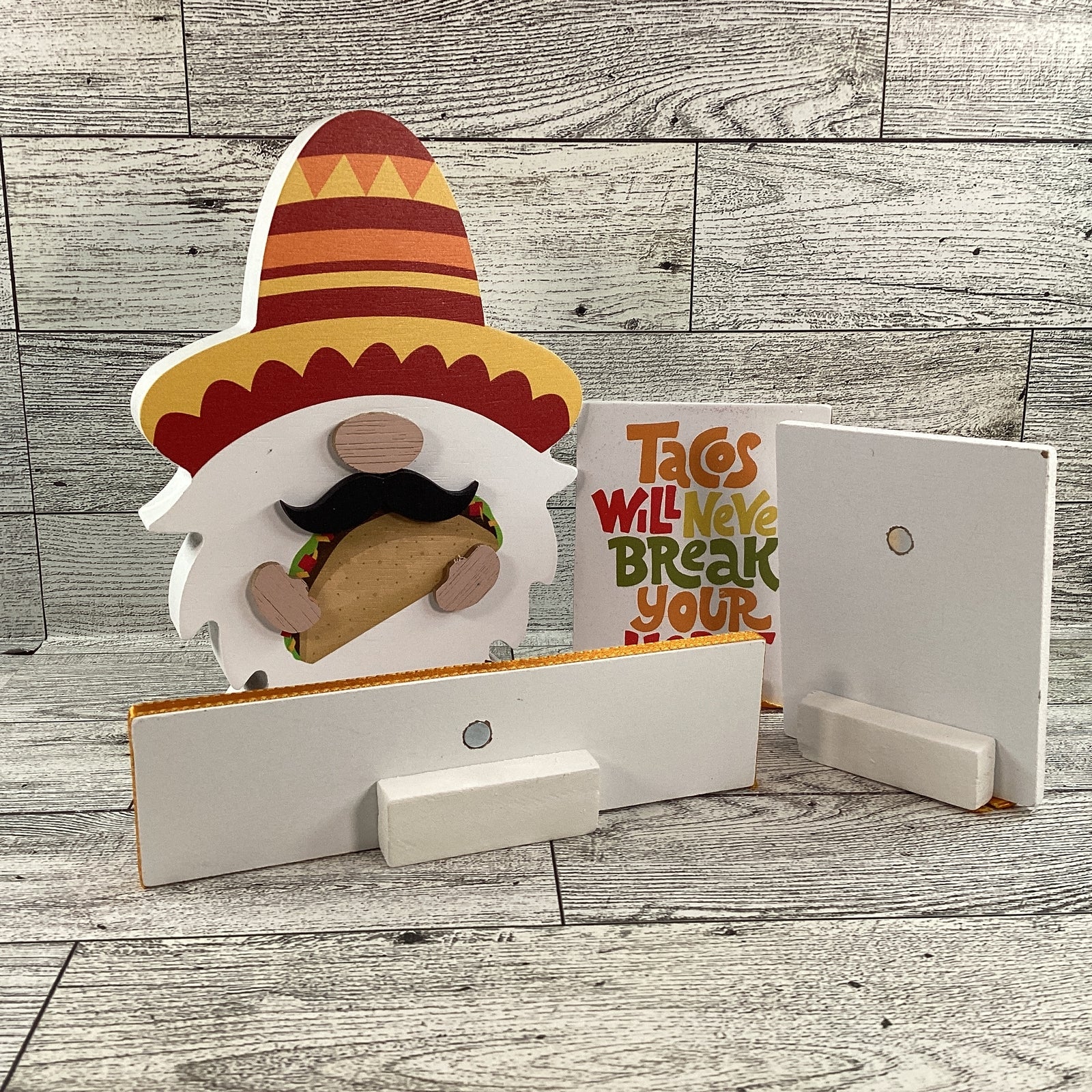 AGD Cinco De Mayo Decor - Tacos Are Calling Chunky Gnome Tier Tray 2pc