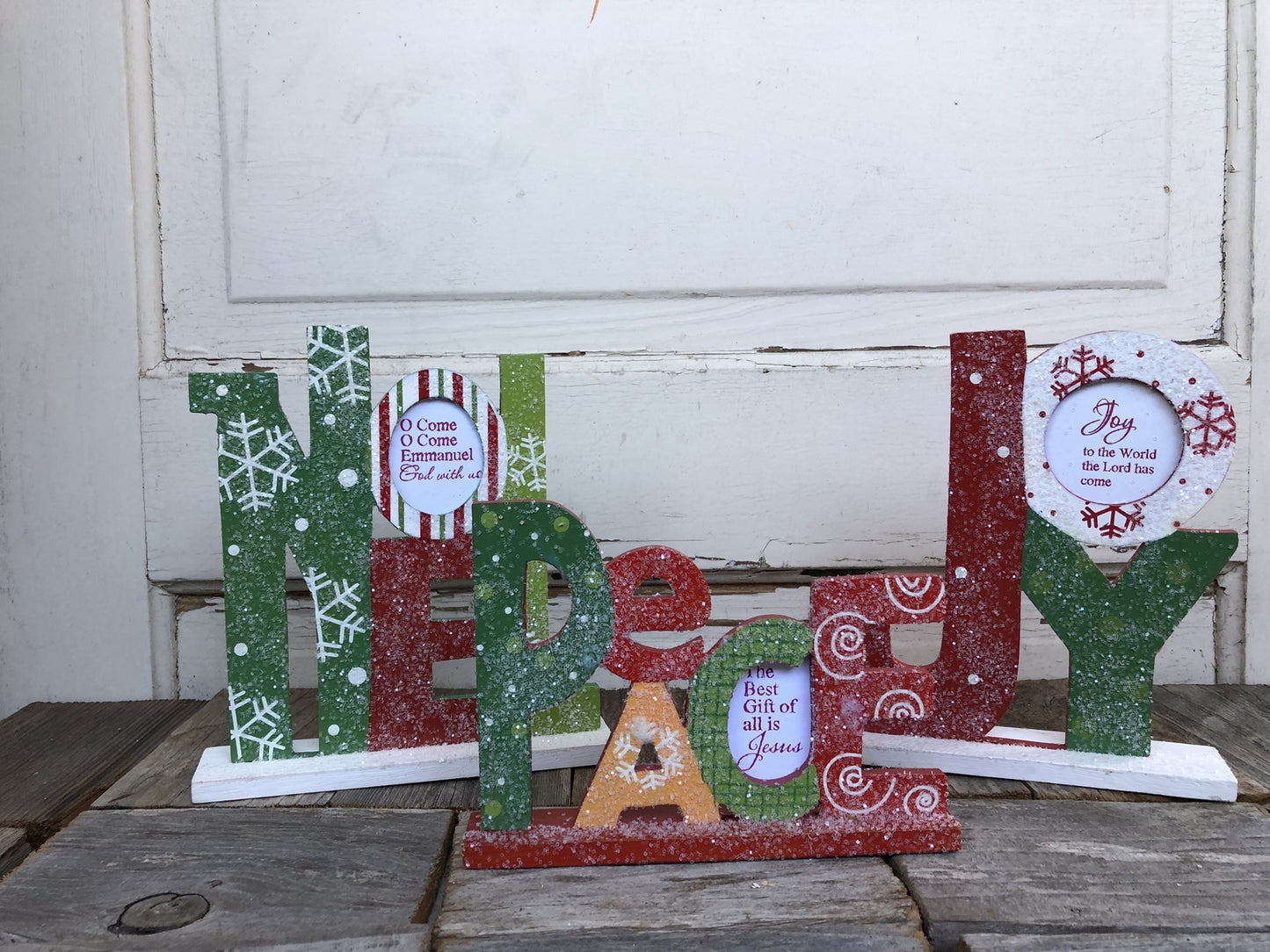 AGD Christmas Decor - Religious Peace Joy Noel Chucky Words