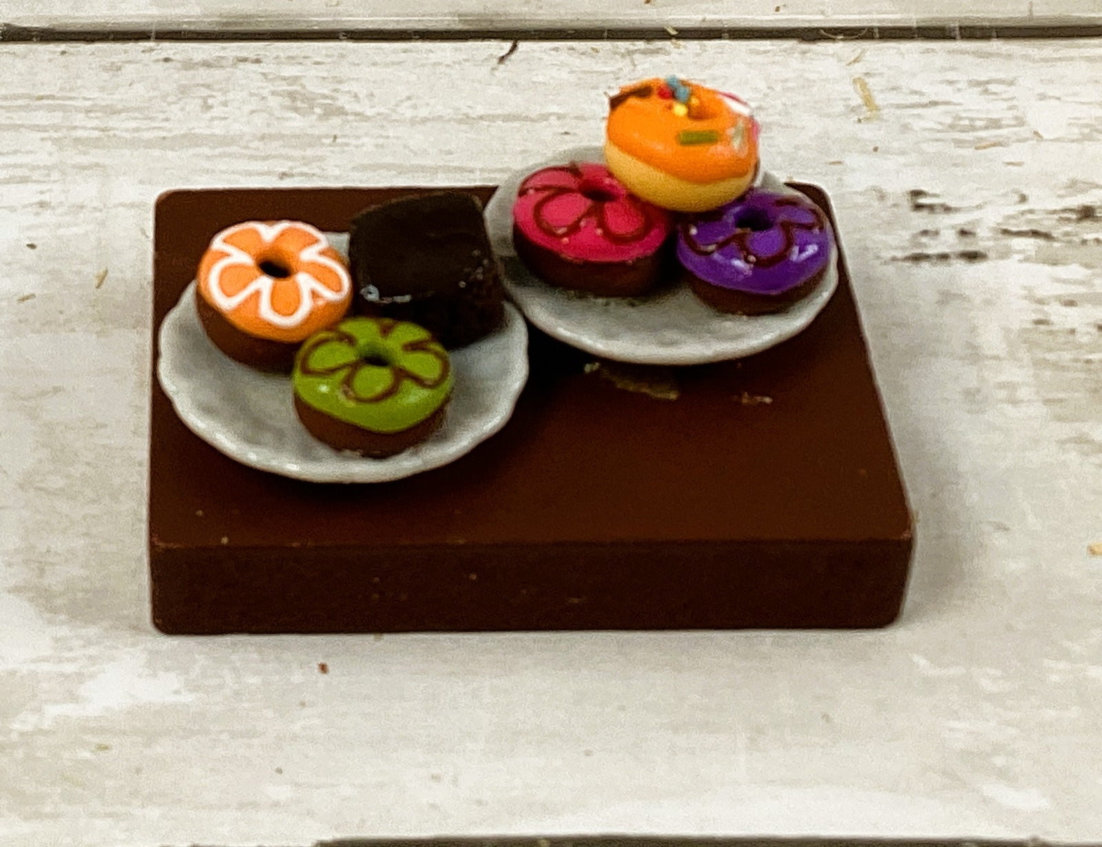 AGD Craft Supply - Miniature Donuts on Plates Display