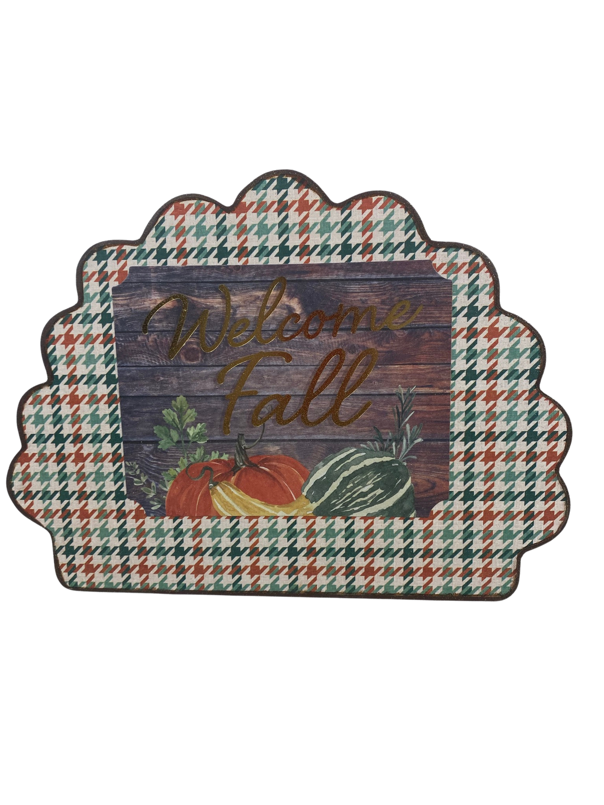 AGD Fall Decor - Reversible Blessings Welcome Fall Chunky Wood Turkey Sign