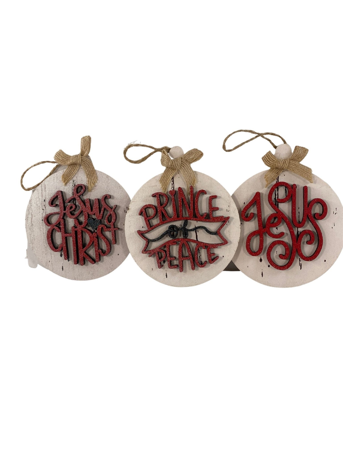 AGD Christmas Decor -  Names of God Advent Layered Wood Ornaments 12pc