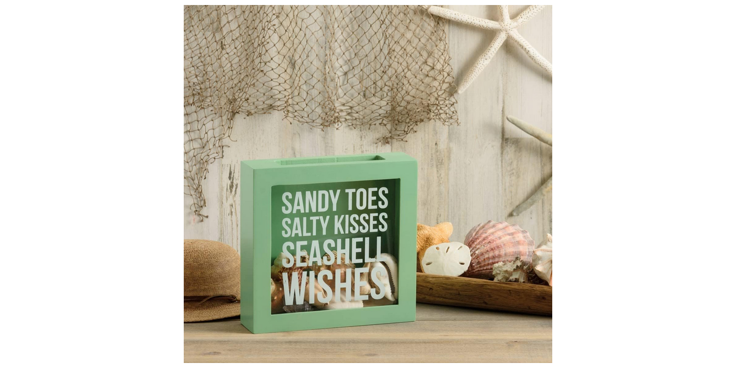 PBK Summer Decor - Salty Kisses Seashell Wishes Shell Holder Box