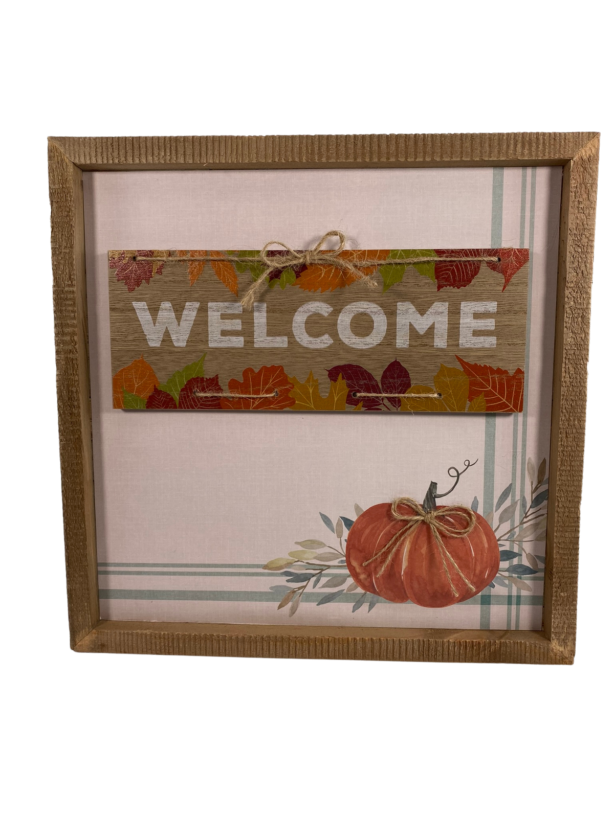 AGD Fall Decor - Welcome Thankful Reversible Inset Box Sign