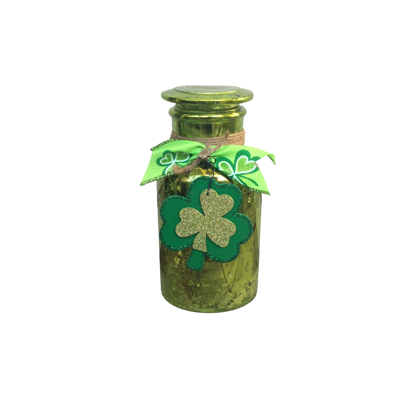 AGD Saint Patrick's Decor  – Shamrock Green Mercury Glass Display
