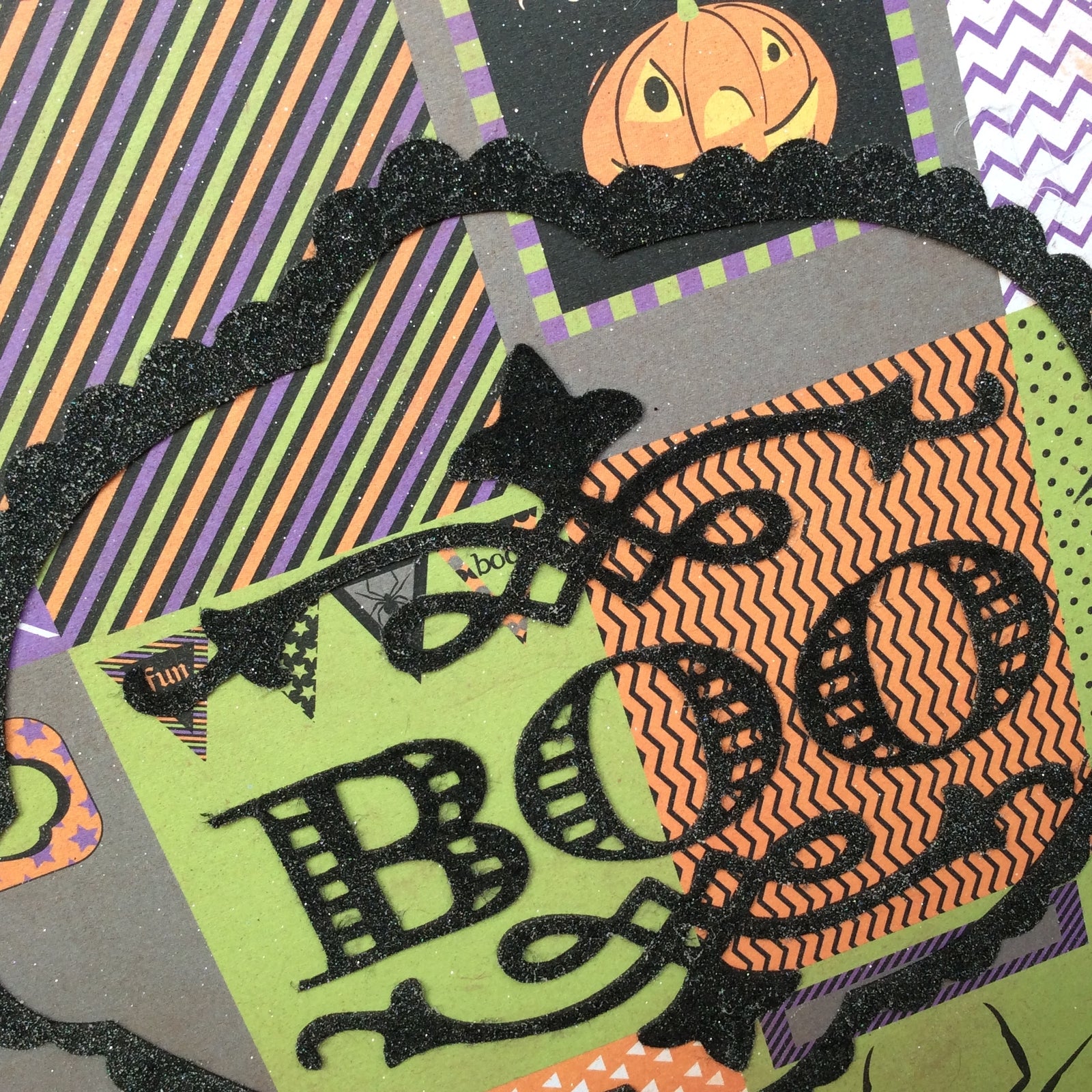 AGD Halloween Decor - BOO Patchwork Box Sign