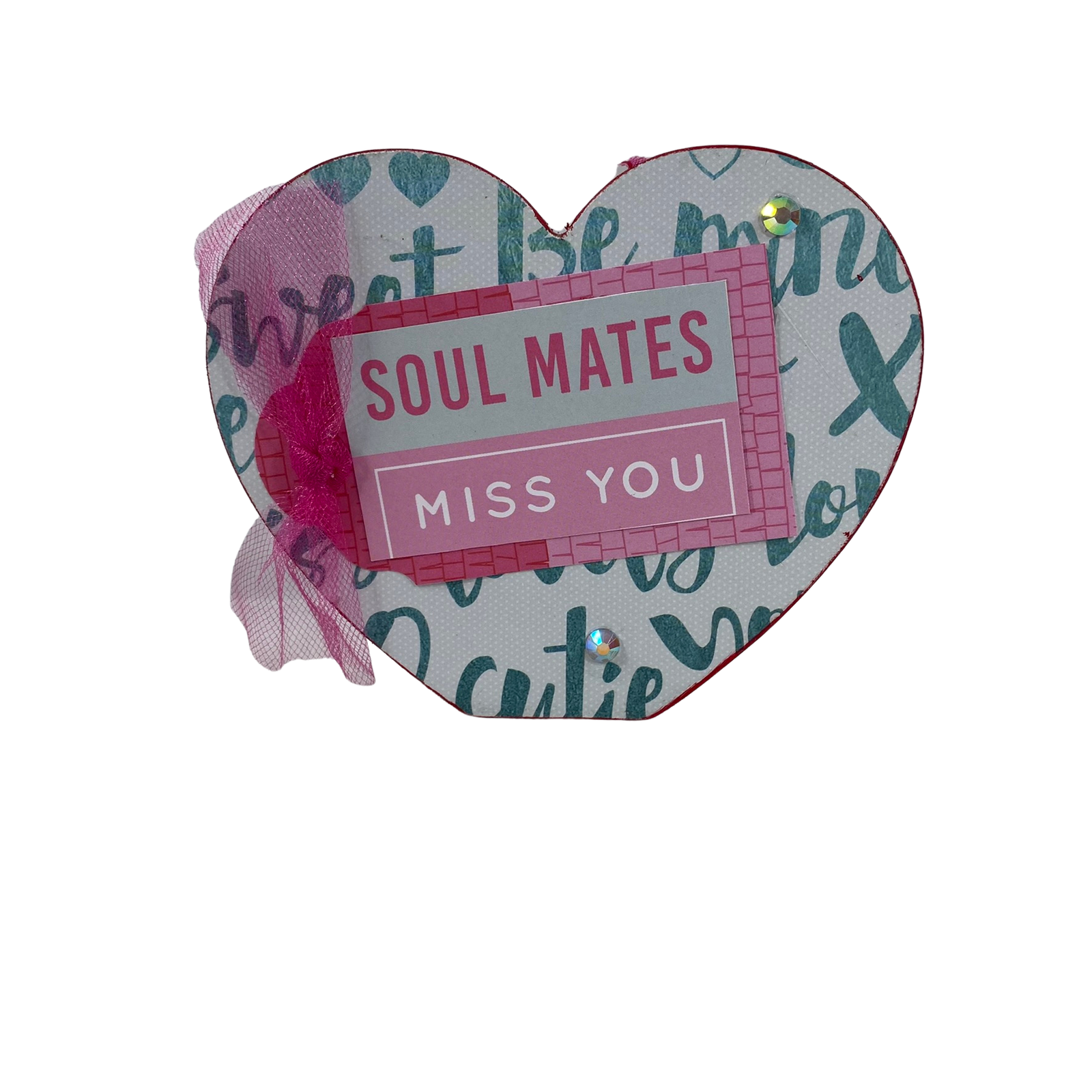AGD Valentines Decor - Soul Mates Double-Sided Chunky Heart Sitter