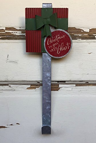 AGD Christmas Decor - Begins with Christ Gift Wreath Door Hanger