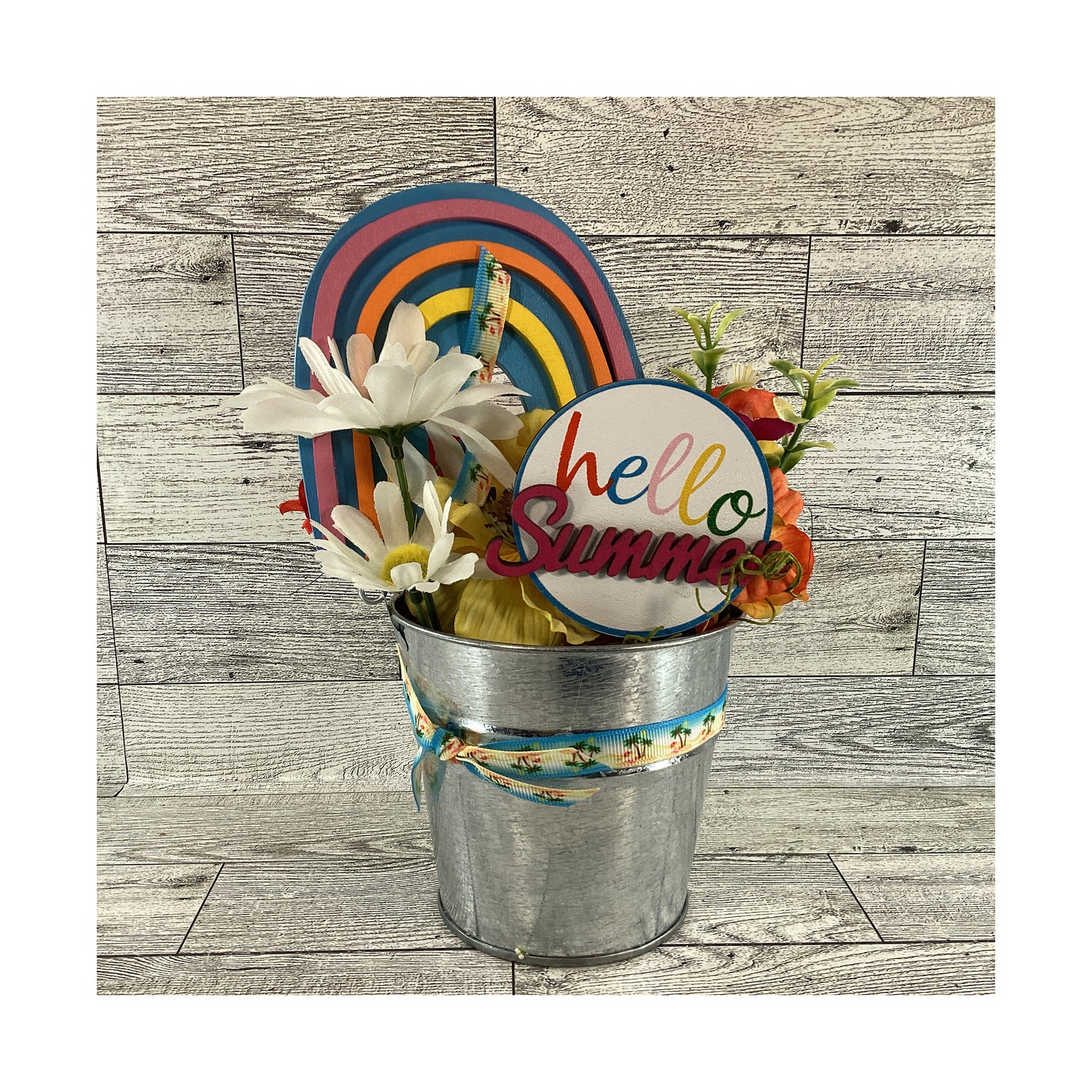 AGD Summer Decor -  Hello Summer Rainbow Floral SM Display