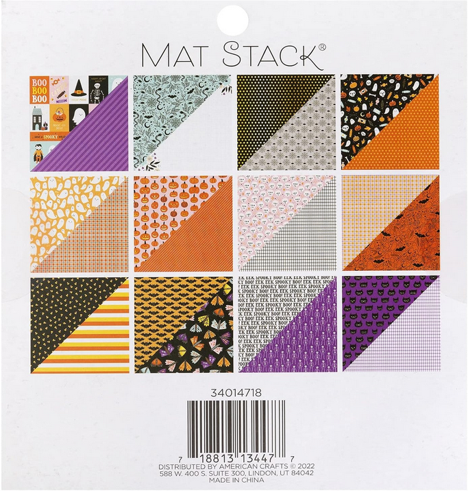 DCWV Halloween Craft Supply - Happy Haunts Gold Foil Scrapbook 6x6 Paper Pad