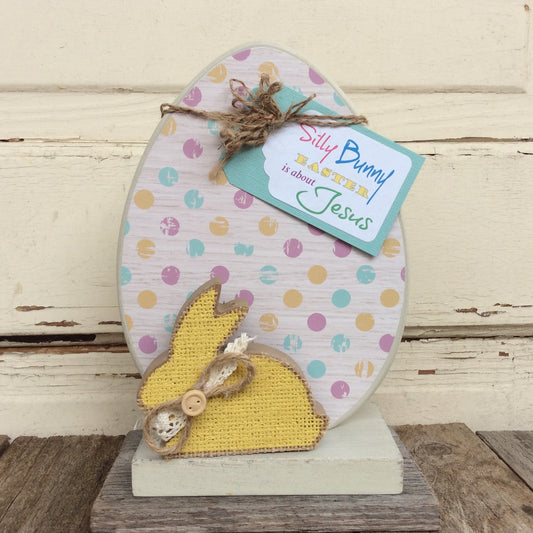 AGD Easter Decor - Silly Rabbit Easter is About the Lamb Egg and Bunny Display