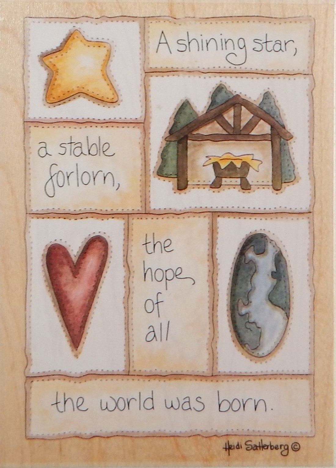 Stamps Happen Wood-Mounted Rubber Stamp ~ A Shining Star Christmas Nativity