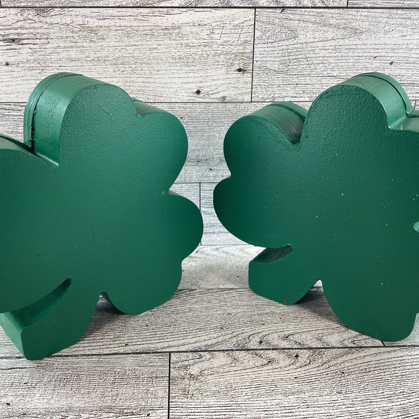 AGD St Patrick Decor -  Shamrock Chunky Wood Shaker Sitter 2pc