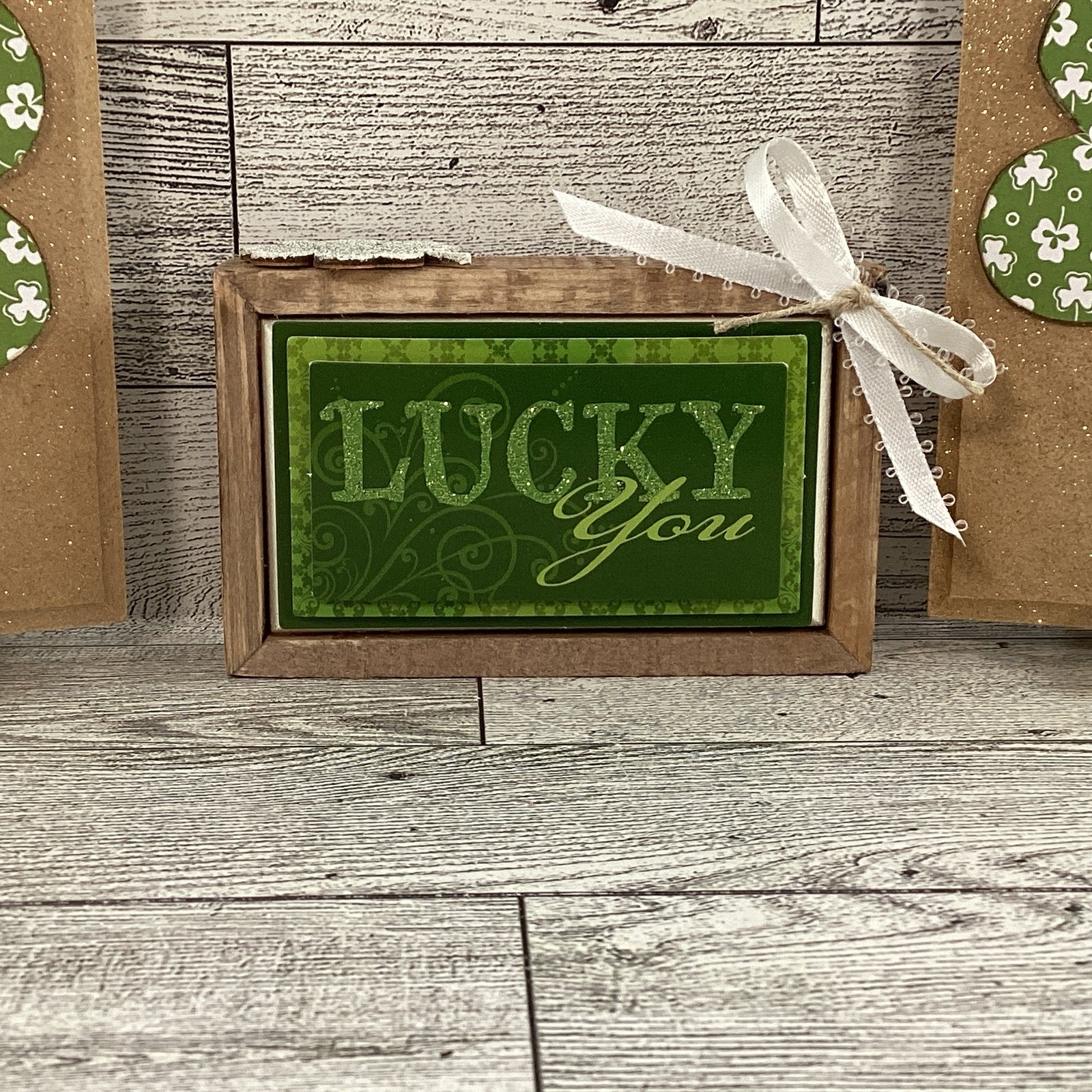 AGD St Patrick's Decor - Lucky You Irish Shamrock Clover Signs 3pc Set