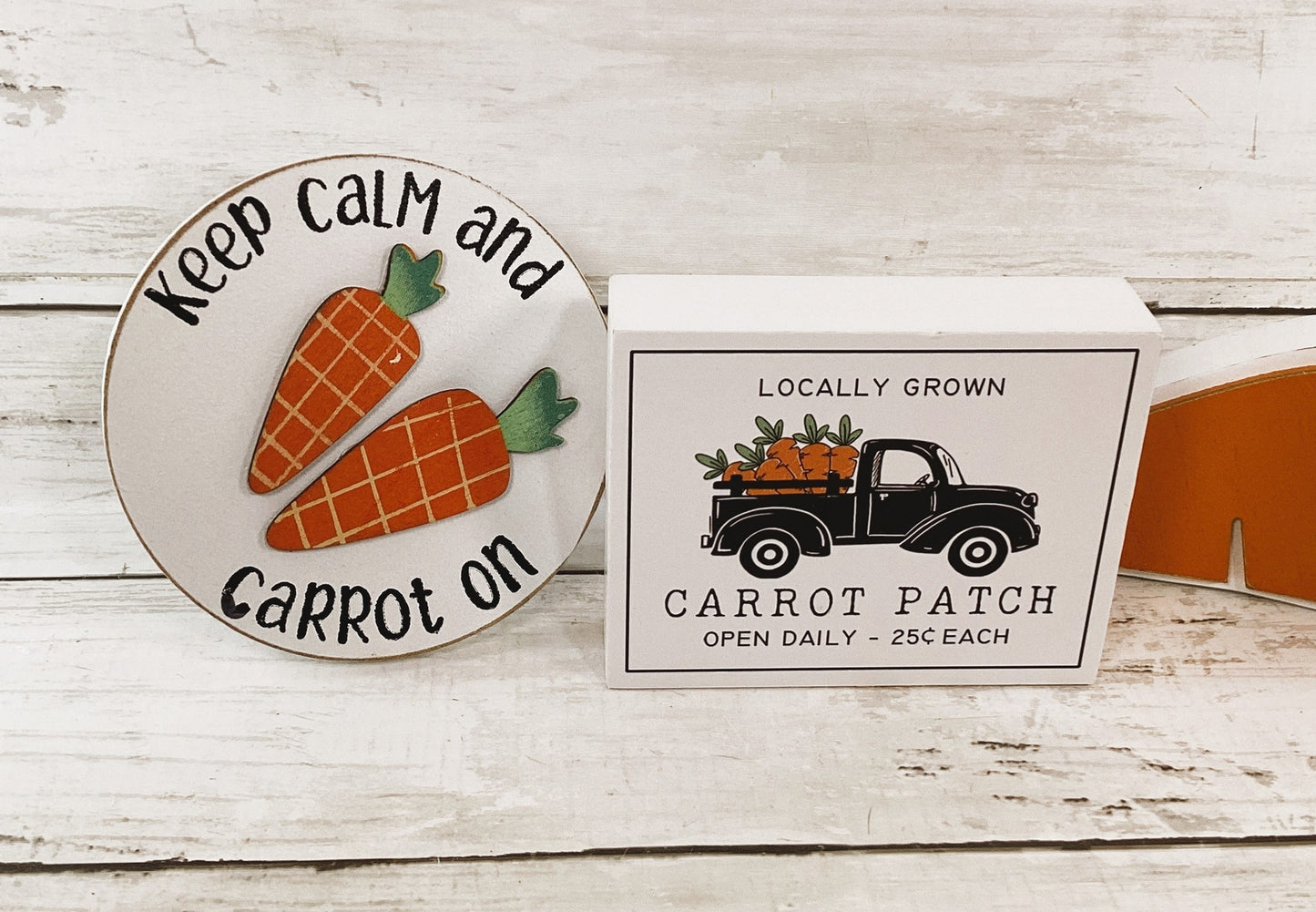 HL CWI Spring Decor - Keep Calm Carrot Patch Black Truck 3pc Set