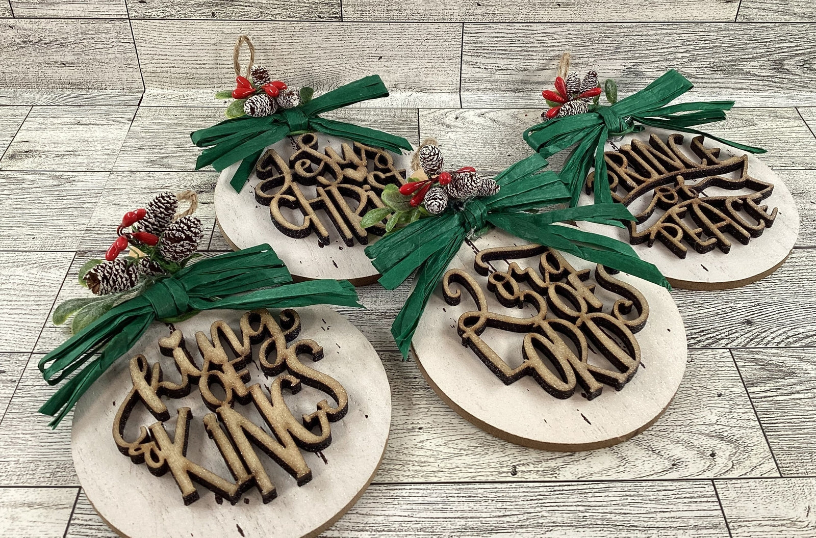 AGD Christmas Decor -  Names of God Advent Layered Wood Ornaments 12pc