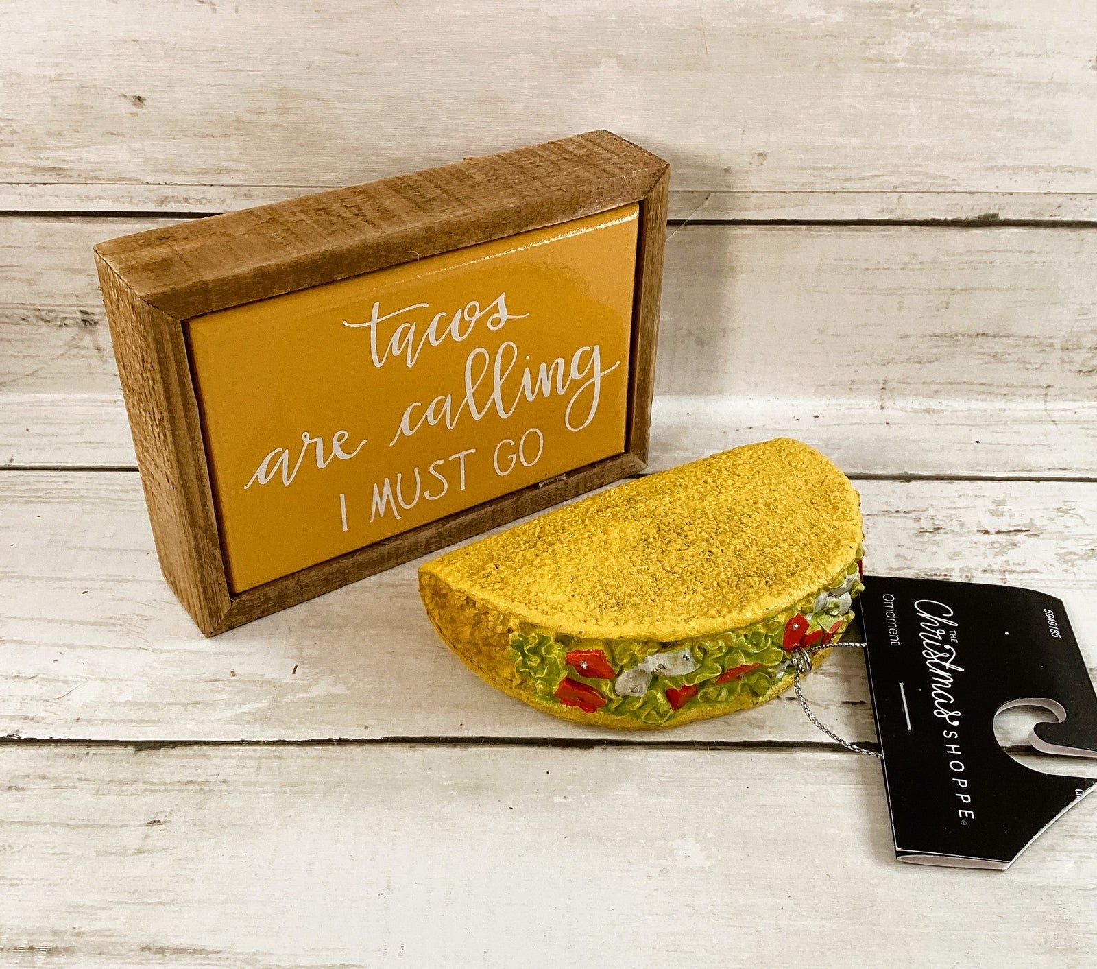 Cinco De Mayo Taco Ornament Sign Theme Decor Tier Tray Decor 2pc Set