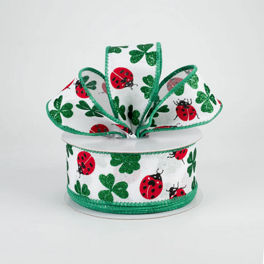 St Patrick's Craft Supply - Ladybugs Lady Bug Shamrock 1.5-in x 10yds