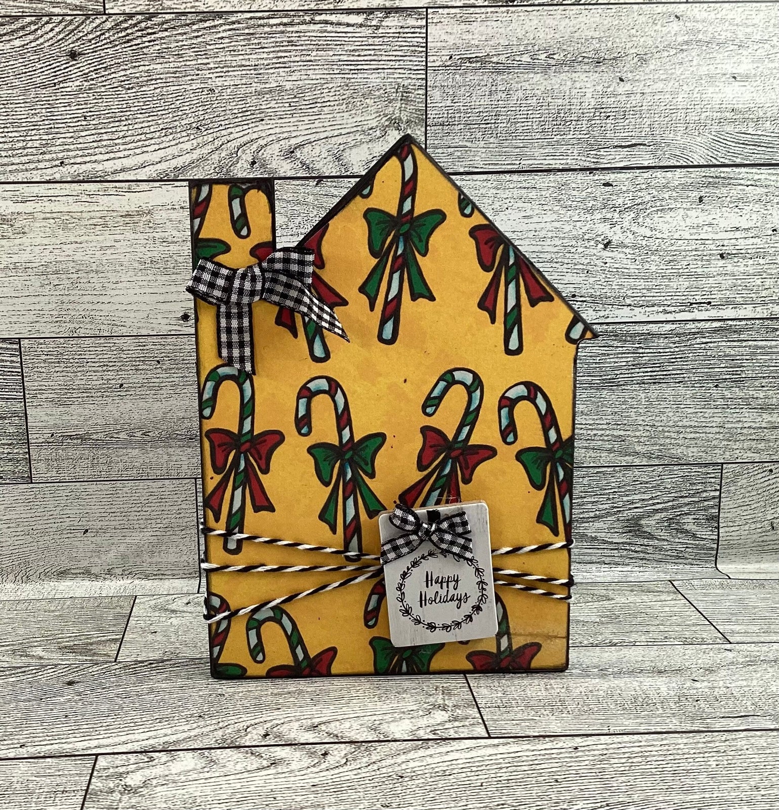 AGD Christmas Decor - Whimsy Bright Color Chunky Wood Houses 3pc Set