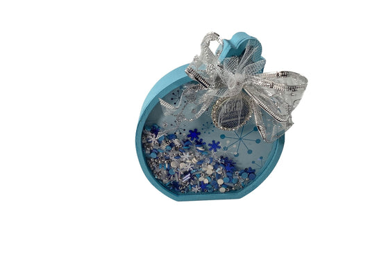 AGD Christmas Decor - Ornament Bulbs Chunky Wood Snow Shaker Sitter