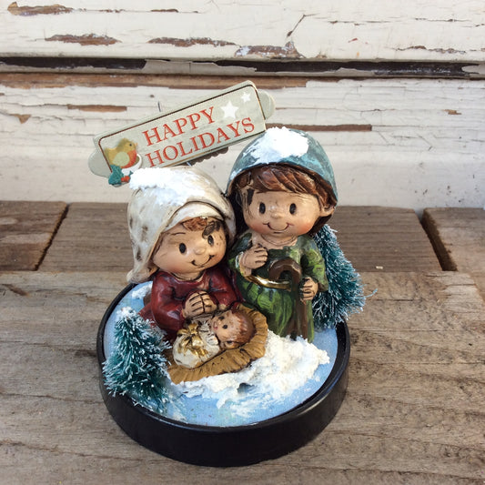 AGD Christmas Decor - Primitive Mini Nativity Family HOLIDAY