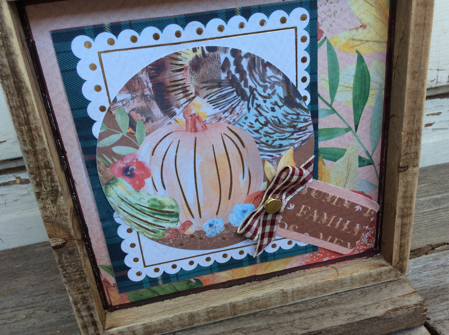 AGD Fall Decor -  Prim Water Color Pumpkin Inset Sign