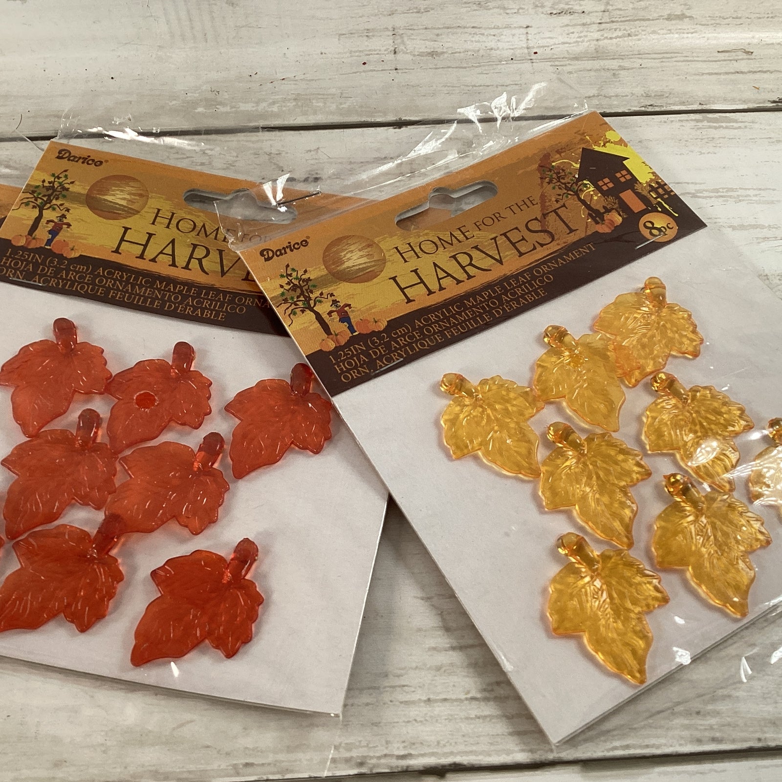 Darice Craft Supply - Mini Small Acrylic Leaf Leaves Ornaments 24pc