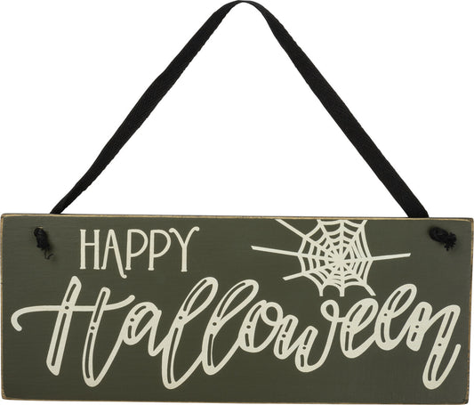 PBK Halloween Decor - Gray Happy Halloween Hanging Sign