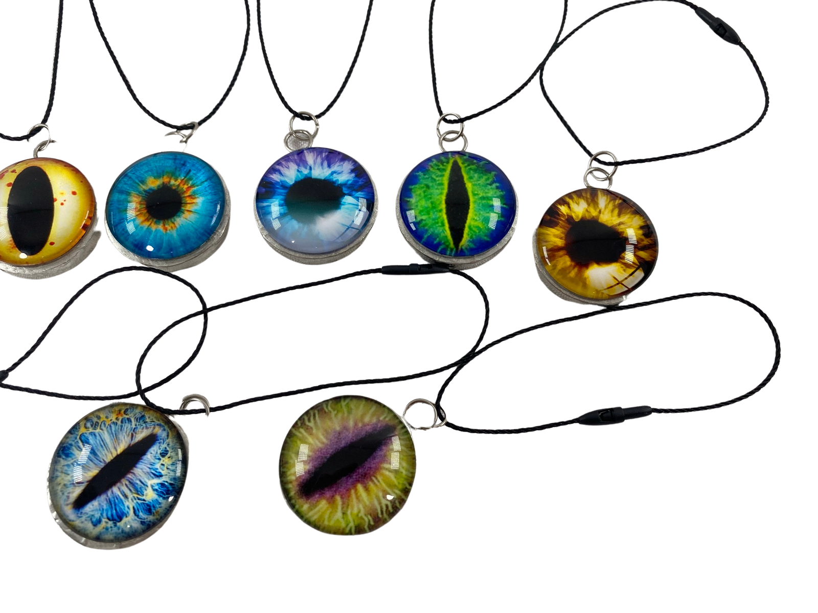 AGD Halloween Decor - Cat Dragon Glass Eyeball Mirror Ornaments 10pc Set