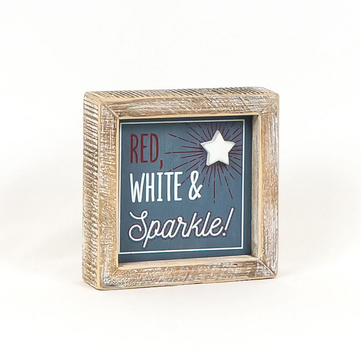 Adams: Patriotic Decor - Girls Sun Sunshine RWB July Reversible Sign