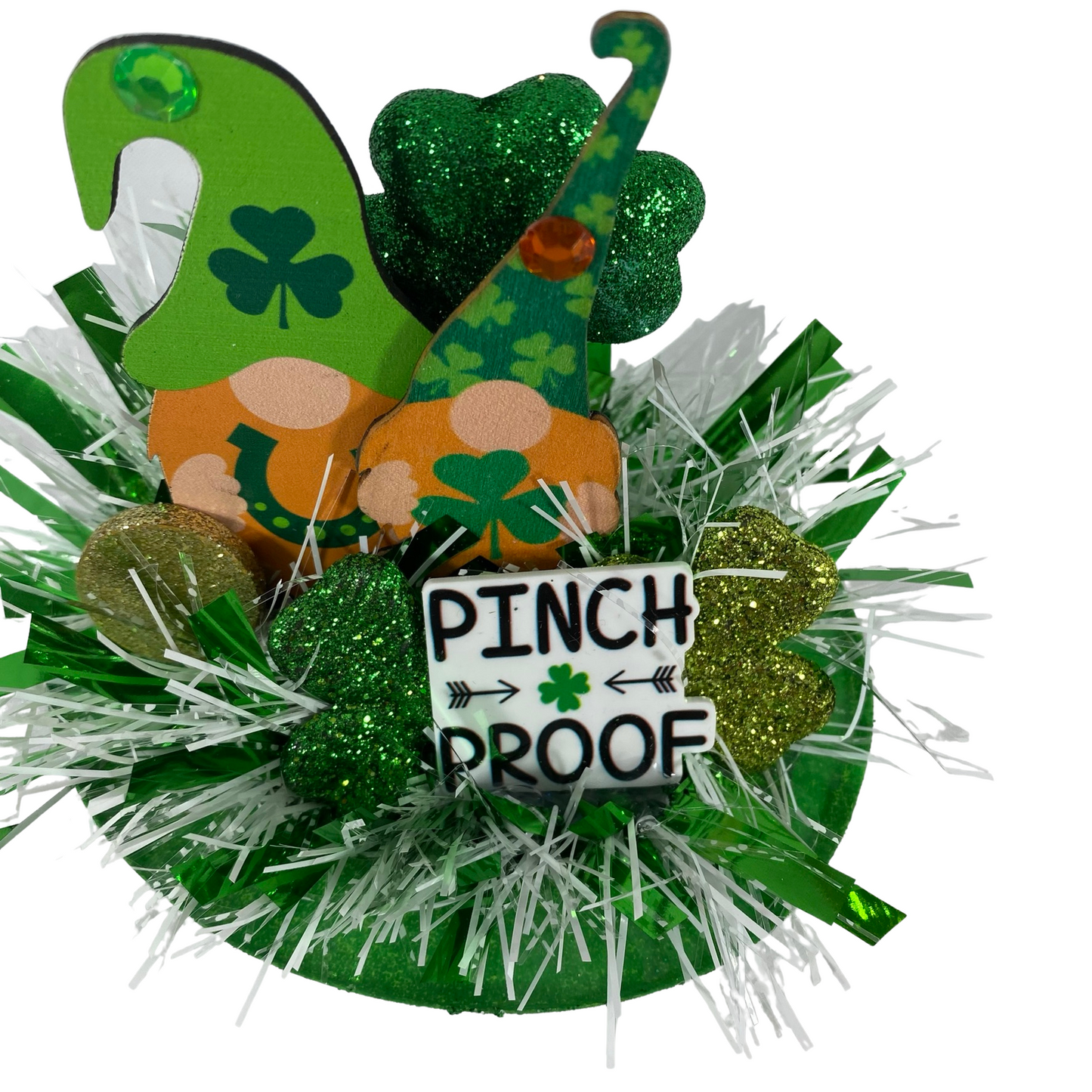 AGD St Patrick's Decor - Pinch Proof Gnomes Top-hat Mini Centerpiece