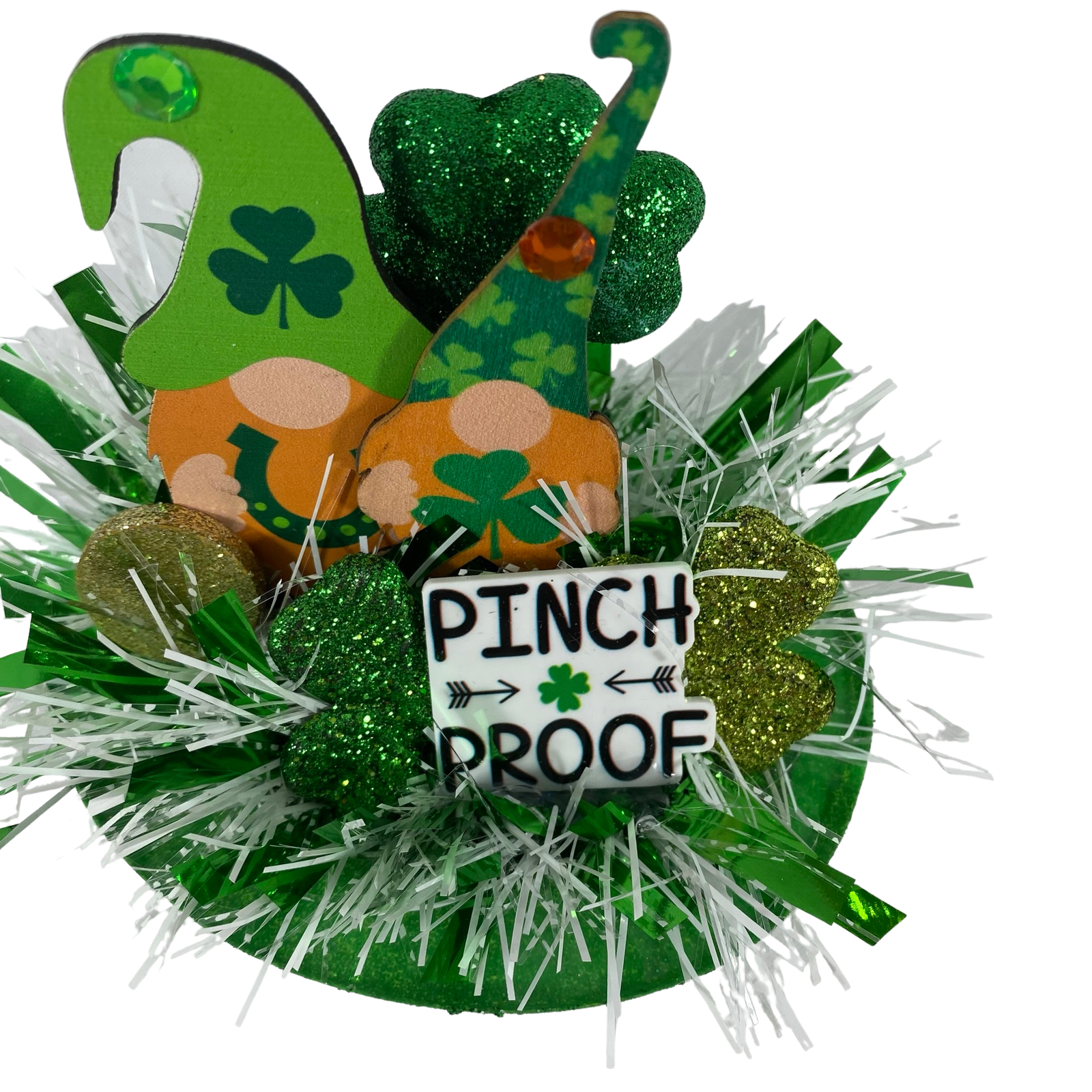 AGD St Patrick's Decor - Pinch Proof Gnomes Top-hat Mini Centerpiece