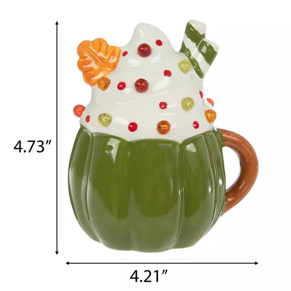 HL Fall Decor - Light Up Ceramic Pumpkin Mug Cupcakes 2pc Set